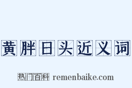 黄胖日头近义词是什么意思的图片
